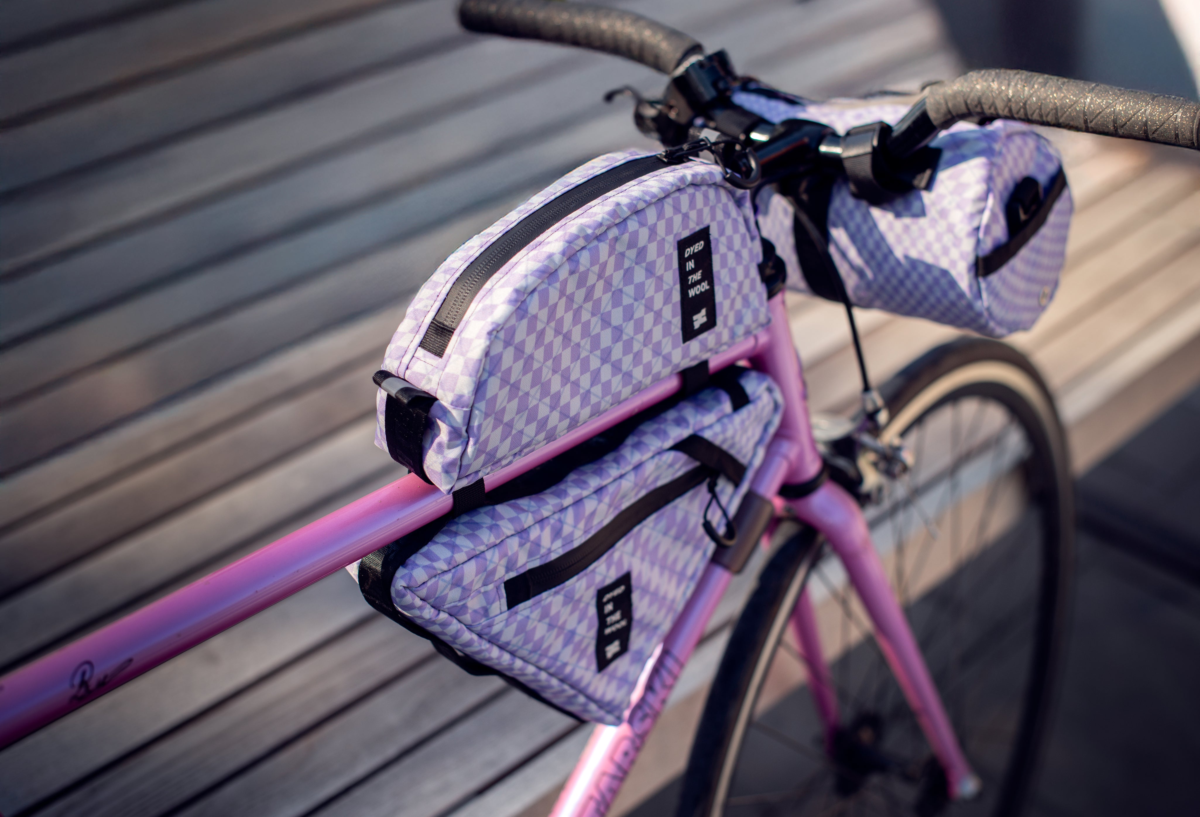 TOP TUBE BAG |  LILAC CHEQUER